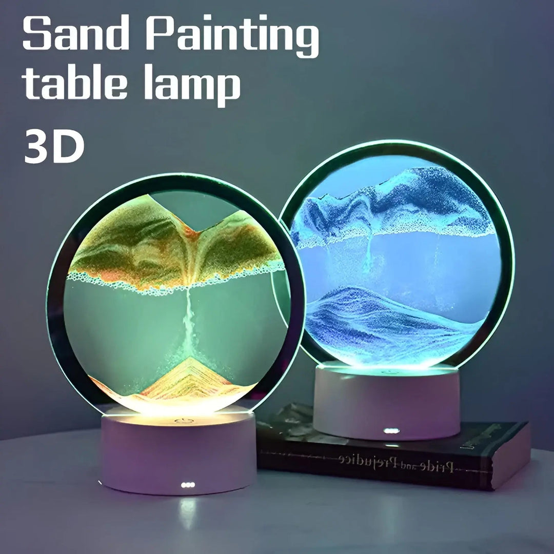 GlowLume - 3D Zandkunst Tafellamp met LED Verlichting voor Sfeervolle Kamer