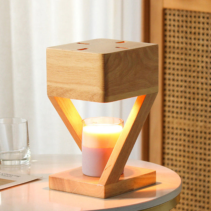 AromaLicht - Houten Kaarswarmer Lamp Voor Sfeervolle Aromatherapie