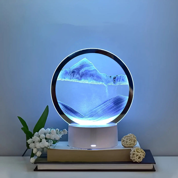 GlowLume - 3D Zandkunst Tafellamp met LED Verlichting voor Sfeervolle Kamer