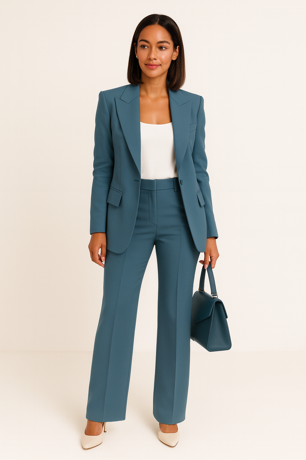 Dames tweedelig set: getailleerde blazer en broek (loungeset)