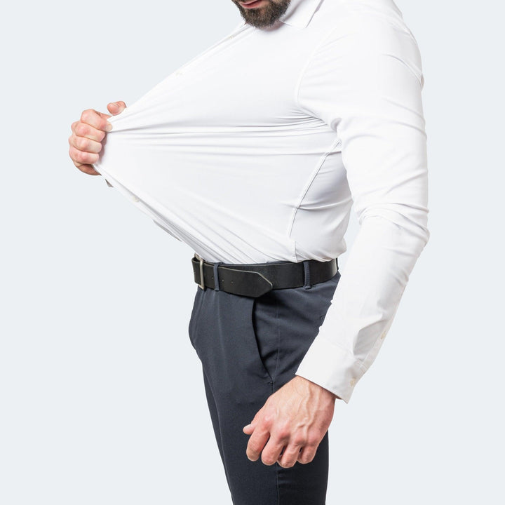 Stretch-overhemd voor heren, strijkvrij, voor werk en vrijetijdskleding