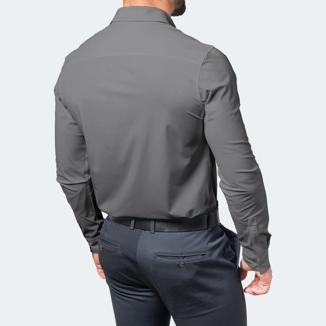 Stretch-overhemd voor heren, strijkvrij, voor werk en vrijetijdskleding