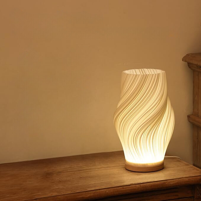 GlowWave - Moderne Swirl Tafellamp met Warme Sfeerverlichting