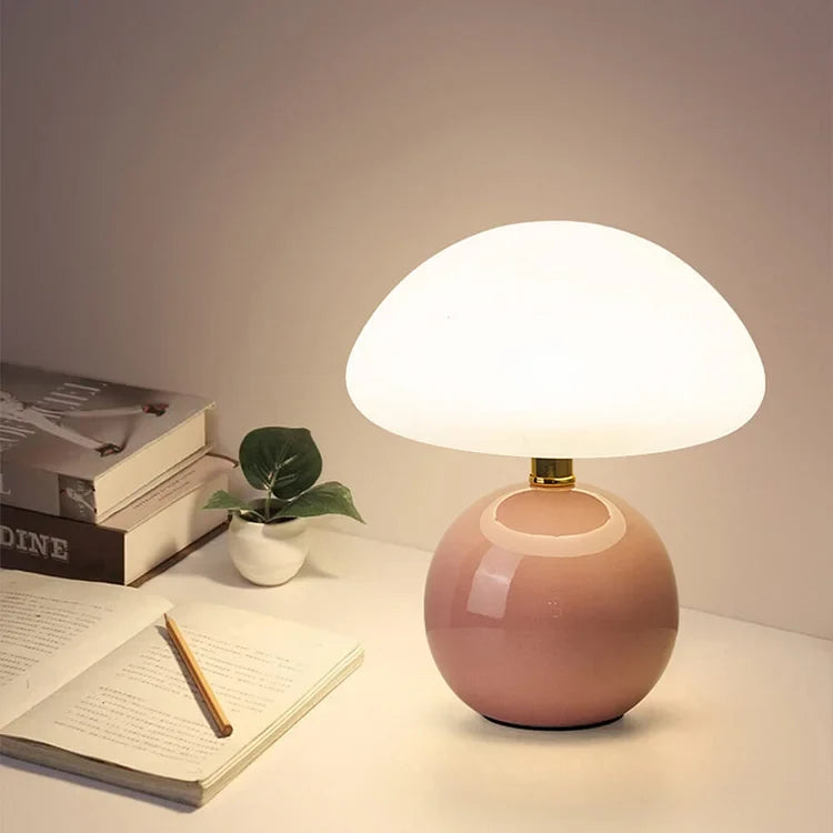 Retro paddenstoel nachtlampje, tafelverlichting in Bauhaus-stijl