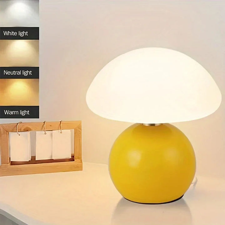 Retro paddenstoel nachtlampje, tafelverlichting in Bauhaus-stijl