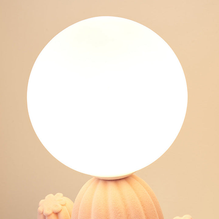 GlowCactus - Creatieve Tafellamp met Pluche Ontwerp en Glazen Kap