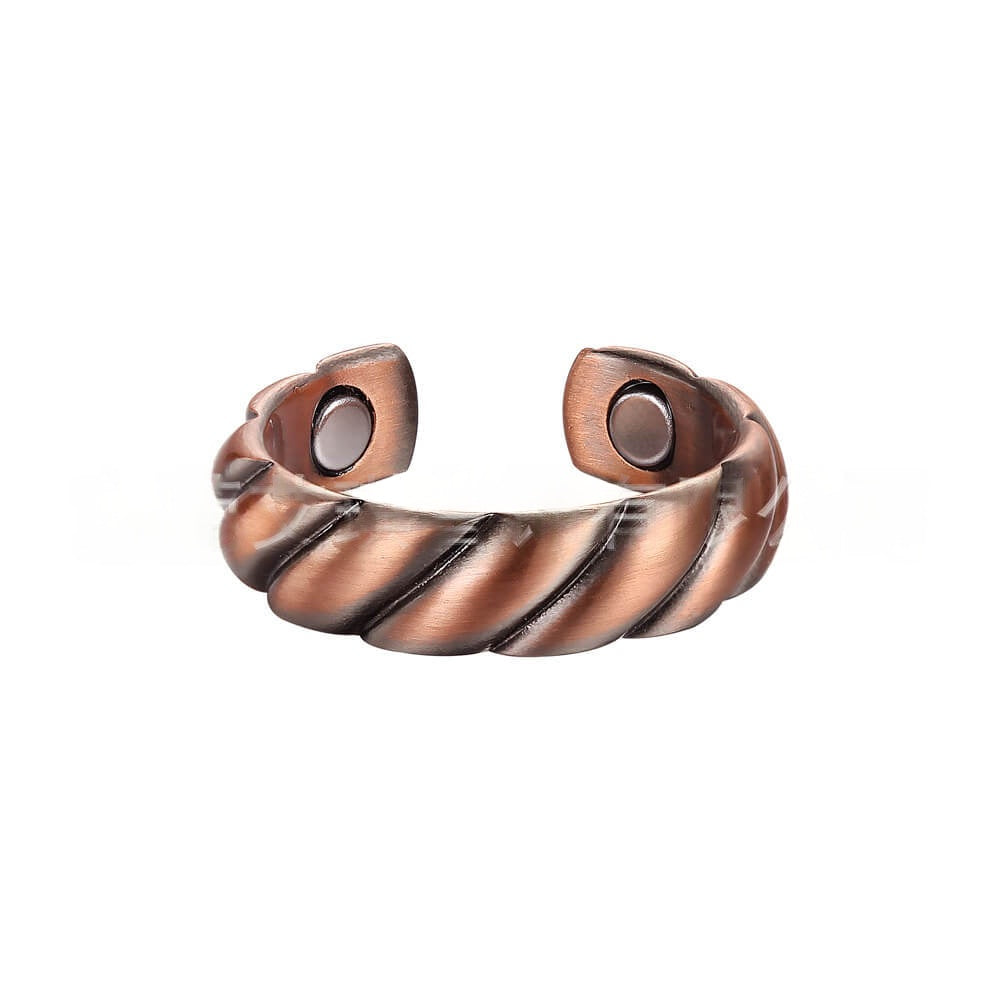 Vintage Three-Color Open-End Magnetic Red Copper Ring For Women