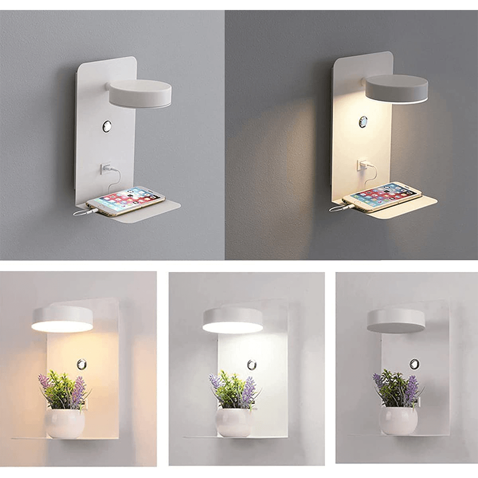 LumiGlow - LED Nachtlamp Met USB Oplader en 360° Verstelbare Hoek