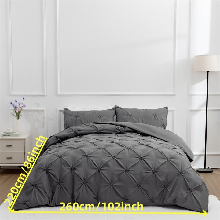 Elegante dekbedovertrekset met pintuck