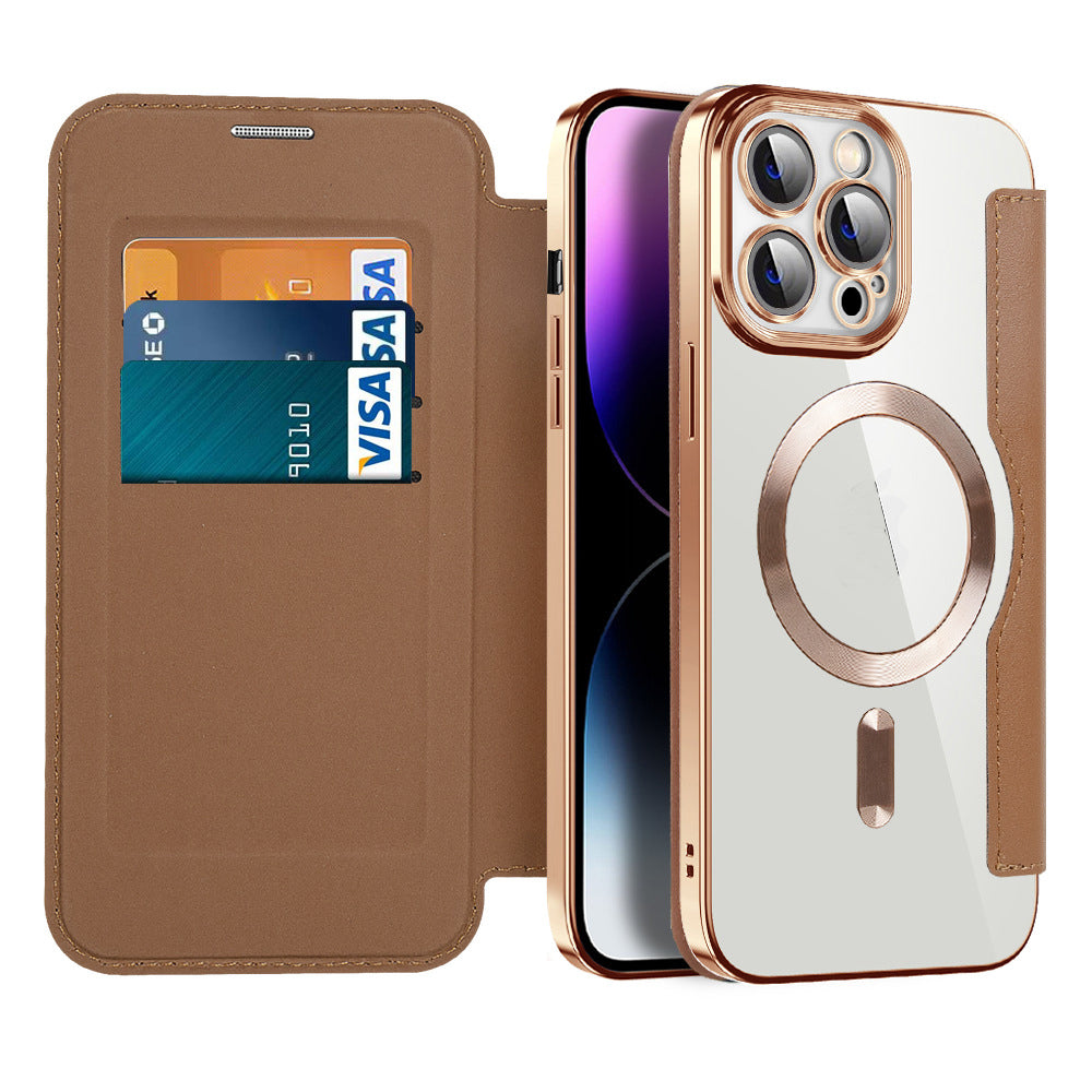 Leren Flip Case met Magnetische Adsorptie & RFID-Bescherming – Valtrix (1+1 GRATIS)