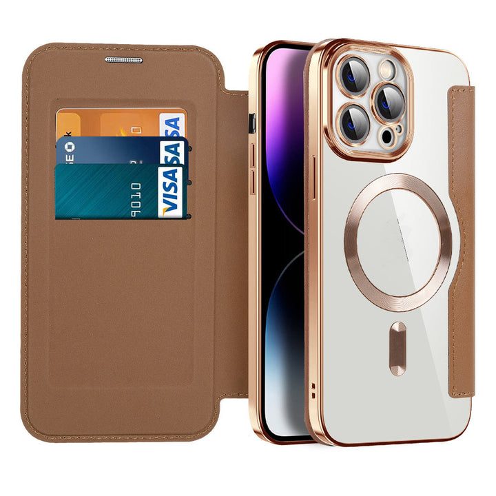 Leren Flip Case met Magnetische Adsorptie & RFID-Bescherming – Valtrix (1+1 GRATIS)