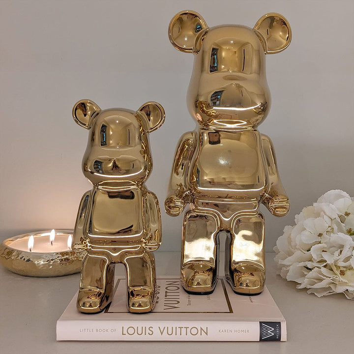 GoldenBeast - Luxe Gouden Bearbrick Sculptuur Voor Interieurdecoratie