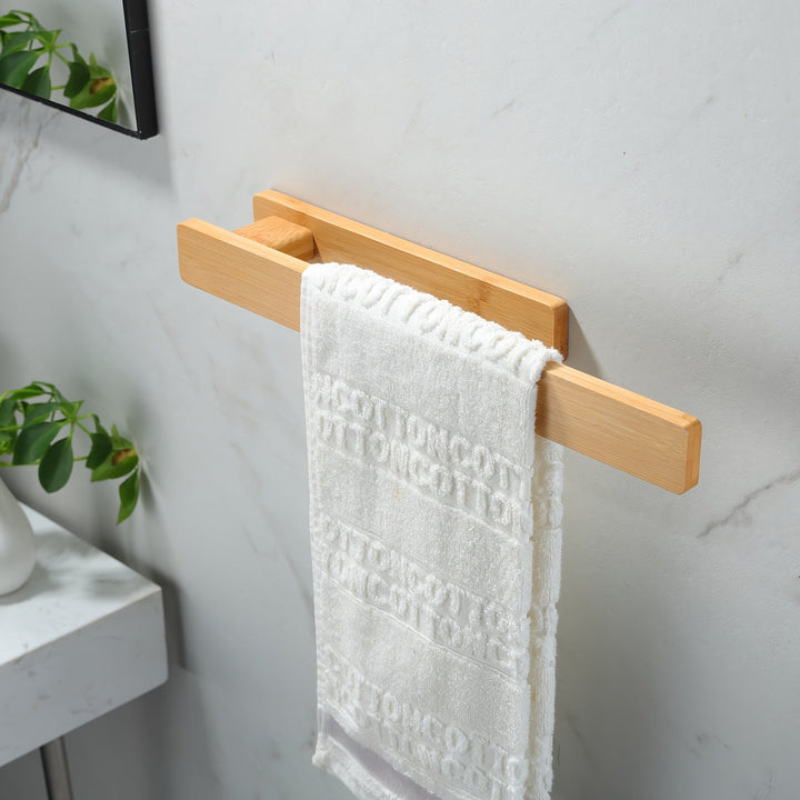 Moderne houten handdoekhouder – Elegante wandmontage zonder gereedschap