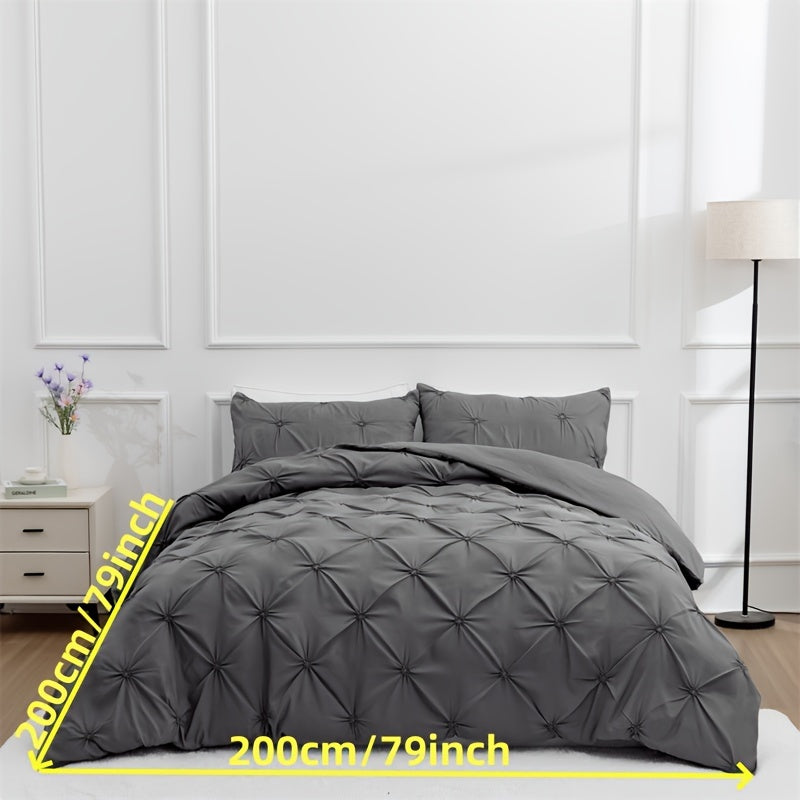 Elegante dekbedovertrekset met pintuck