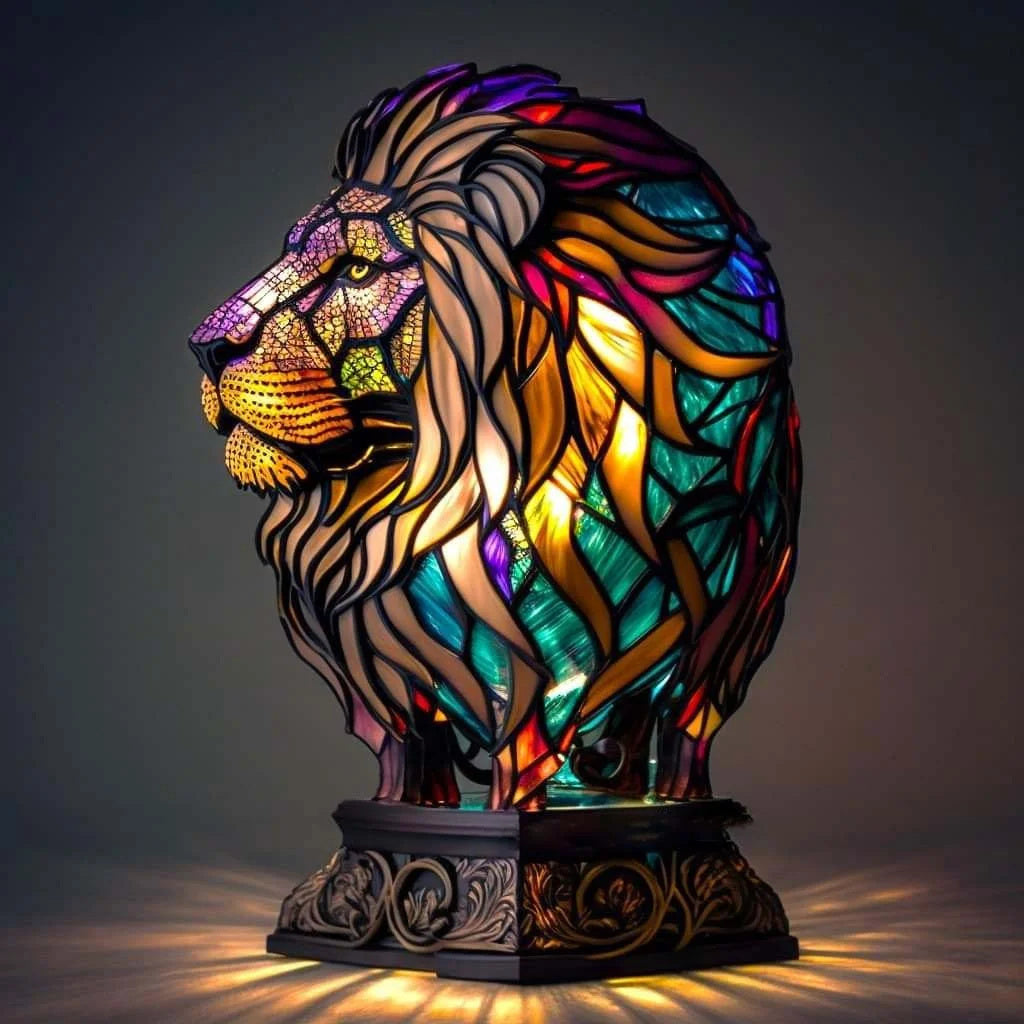 Tafellamp van gebrandschilderd glas dier decoratieve verlichting