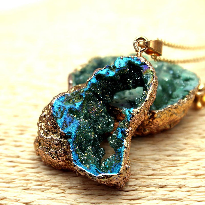 Natuurlijke Kristallen Geode Hanger - Gaia
