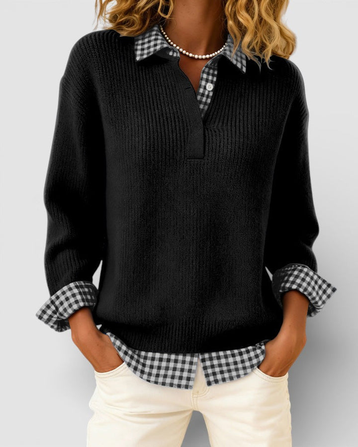 Chique gebreide trui met V-hals