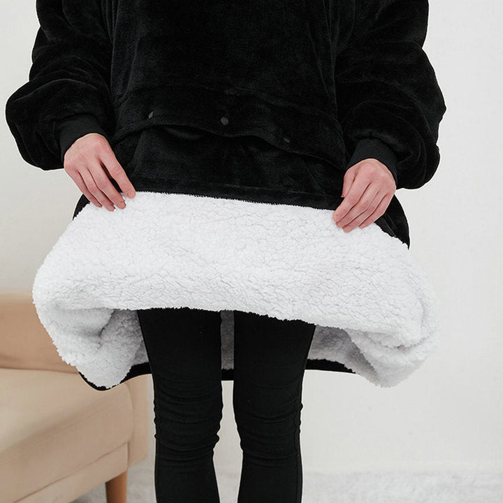 Verwarmde oversized hoodie-deken van sherpa met 3 standen