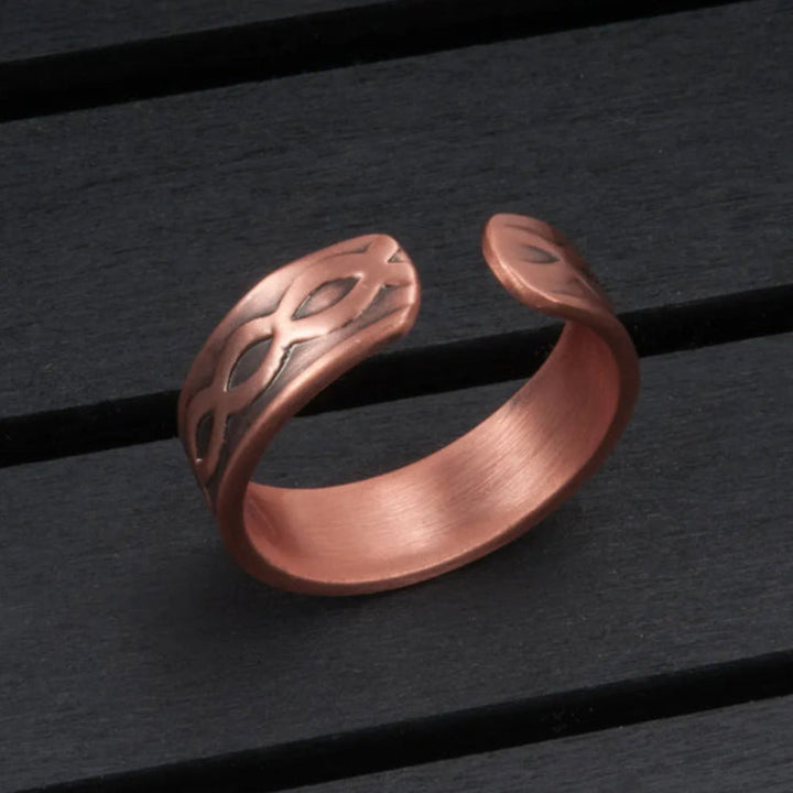 Pure Red Copper Ring Colorfast Adjustable Opening