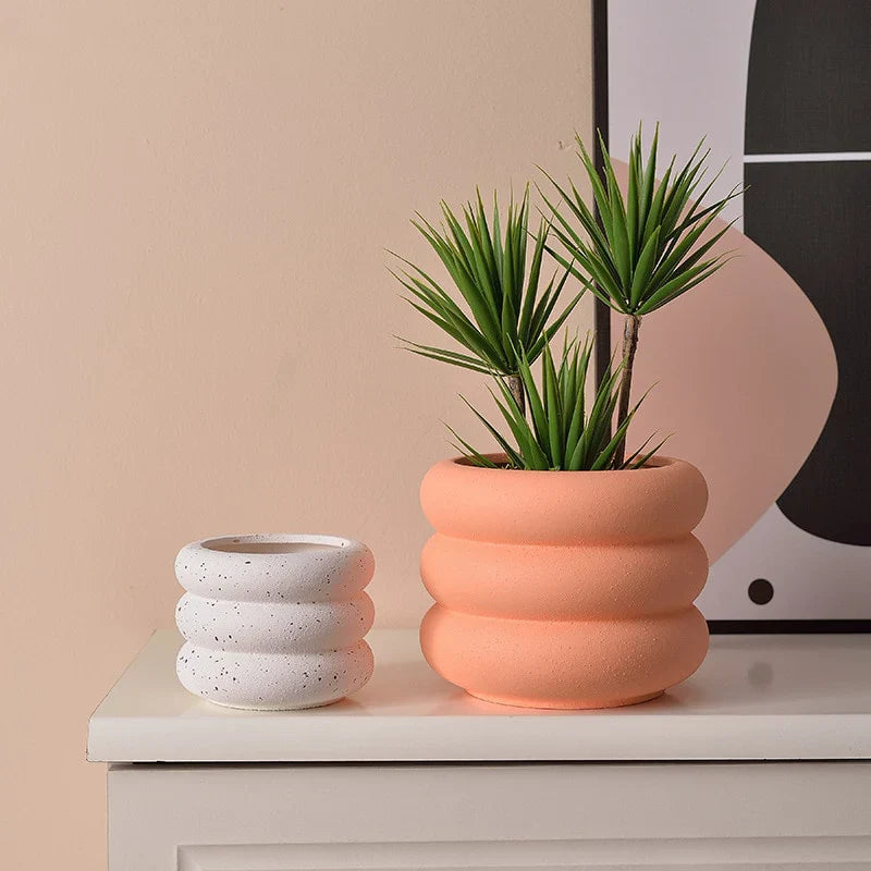BubbleNest - Moderne Keramische Succulenten Pot met Speels Bubbel Design