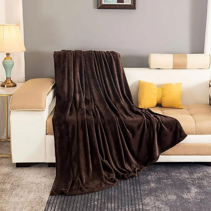 Zachte fleece plaid van imitatiebont voor bank en bed
