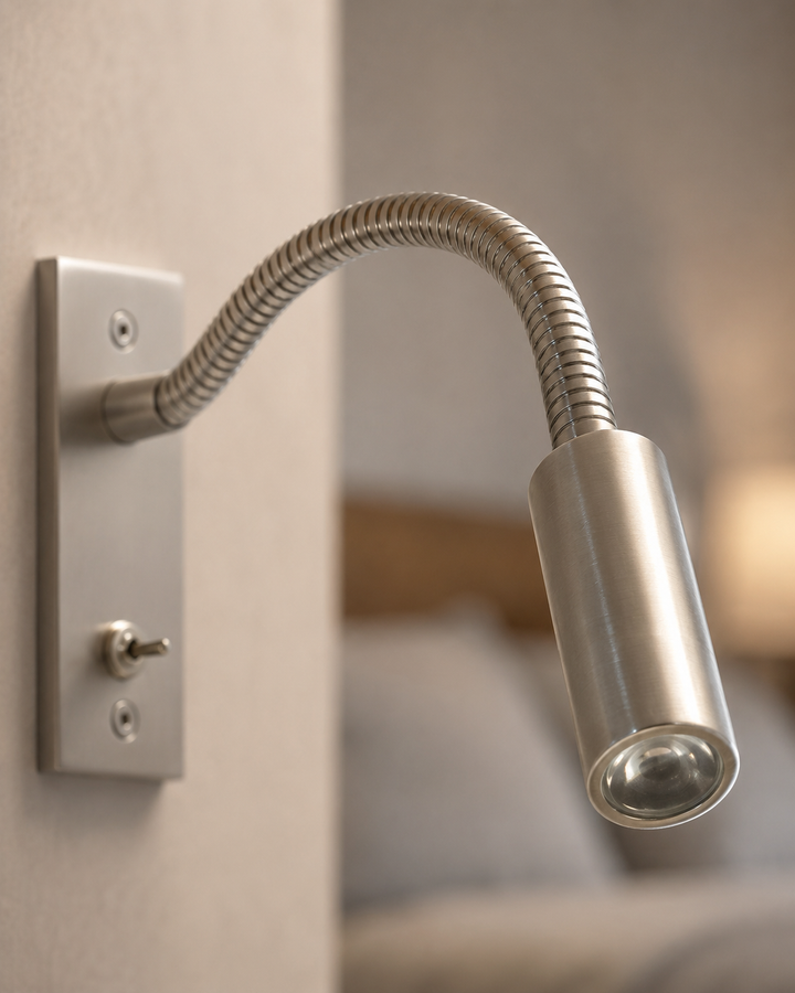 Flexibele zwanenhals-wandlamp – verstelbare moderne leeslamp voor bed en bank