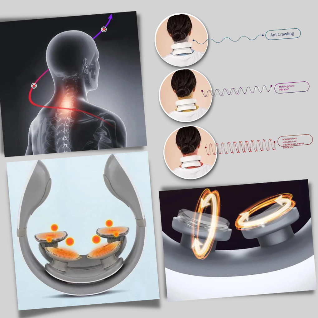 Vierhoofds-, nek- en schoudermassageapparaat