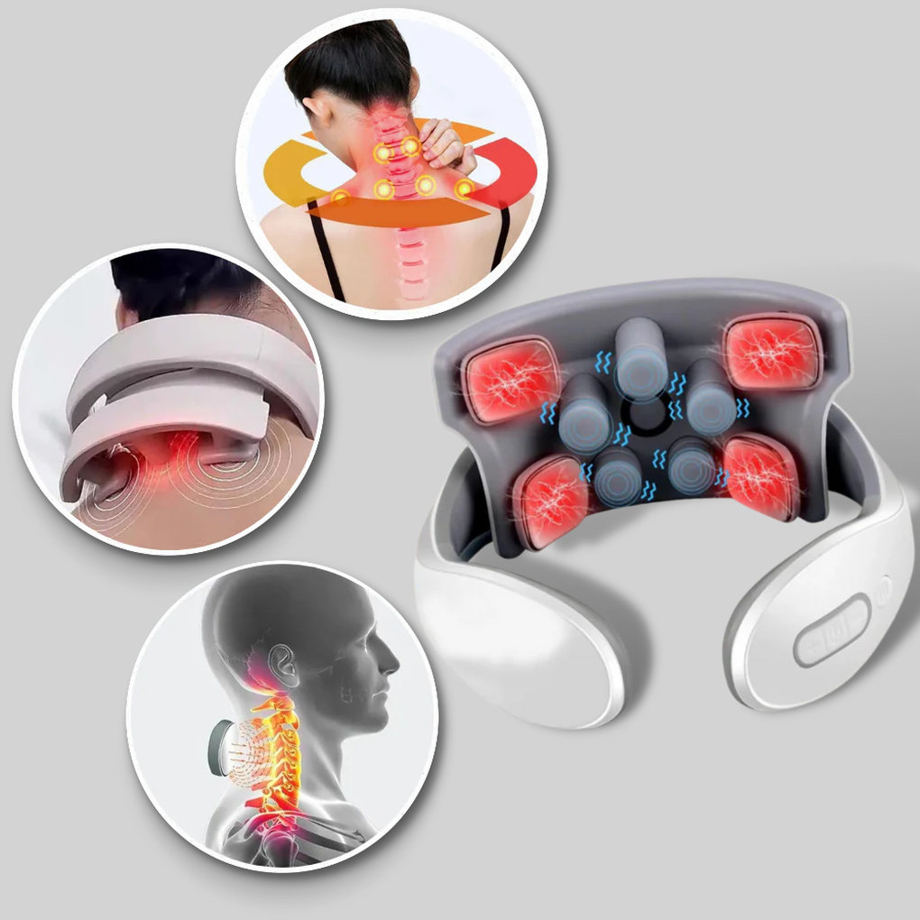 Vierhoofds-, nek- en schoudermassageapparaat