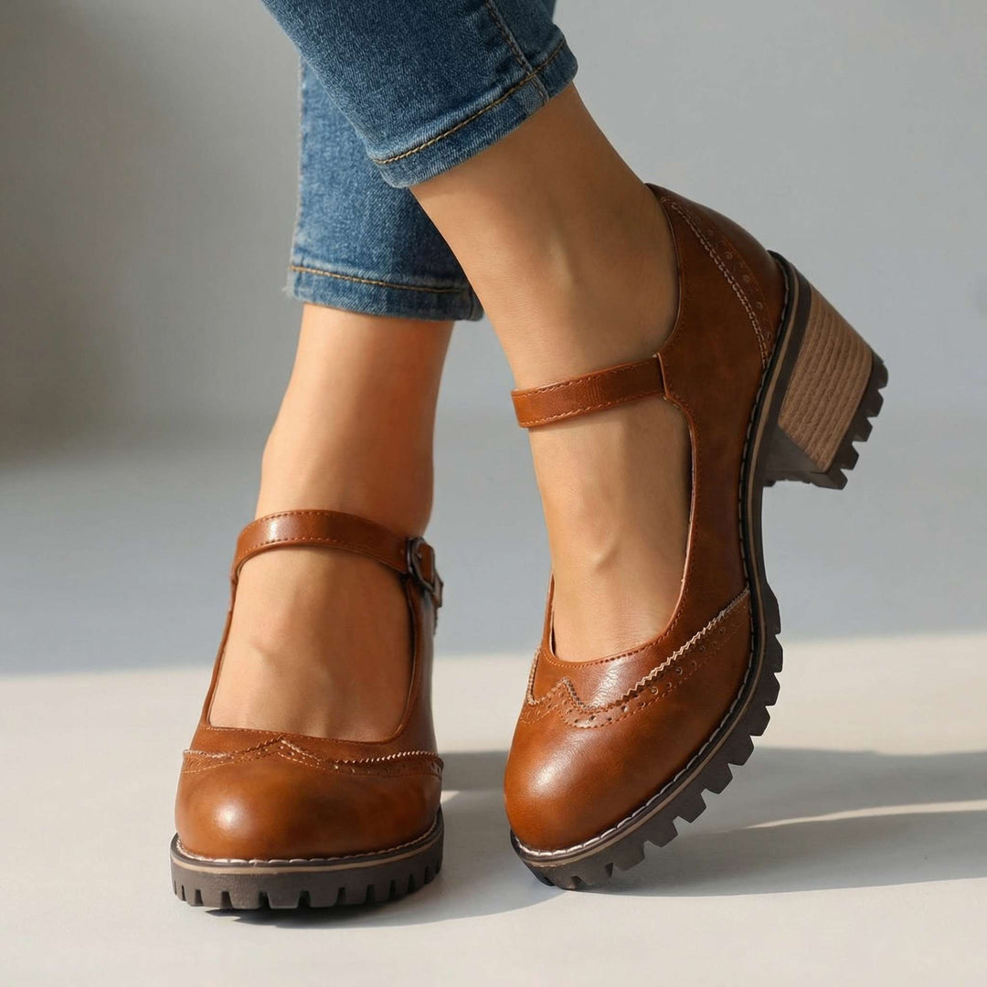 Dames Mary Jane comfortabele hakken – schoenen in vintagestijl