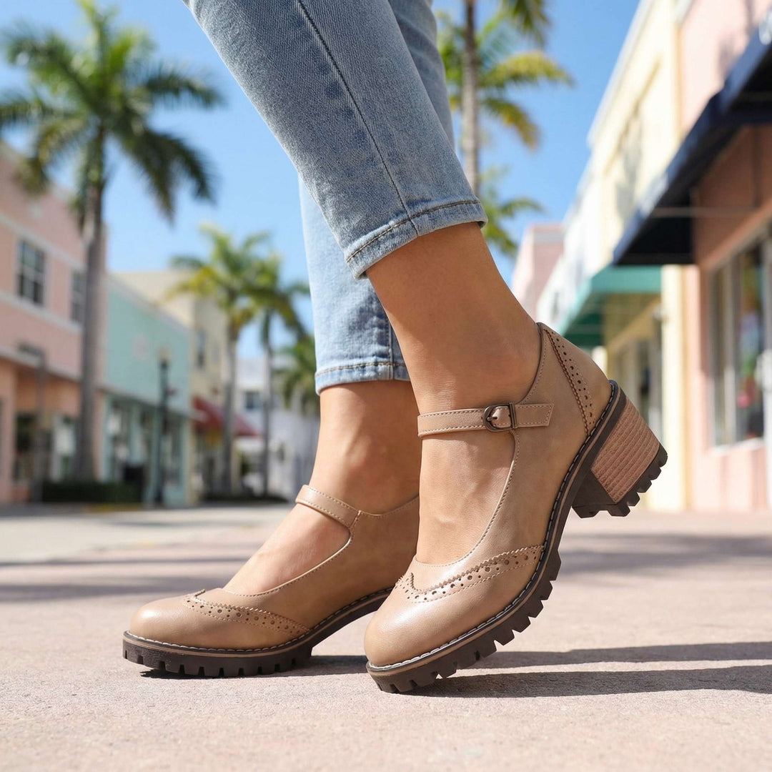 Dames Mary Jane comfortabele hakken – schoenen in vintagestijl