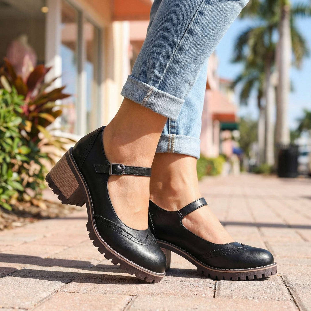 Dames Mary Jane comfortabele hakken – schoenen in vintagestijl