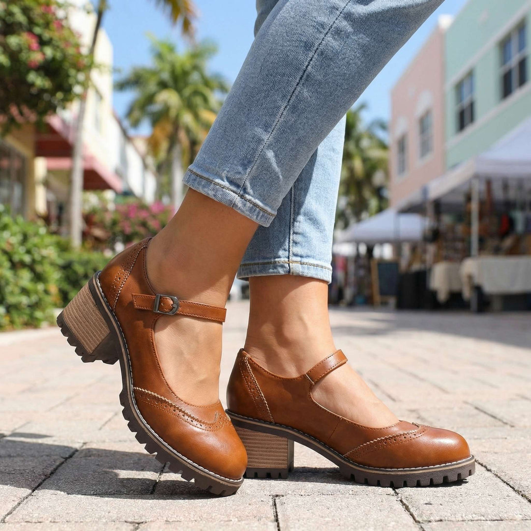 Dames Mary Jane comfortabele hakken – schoenen in vintagestijl