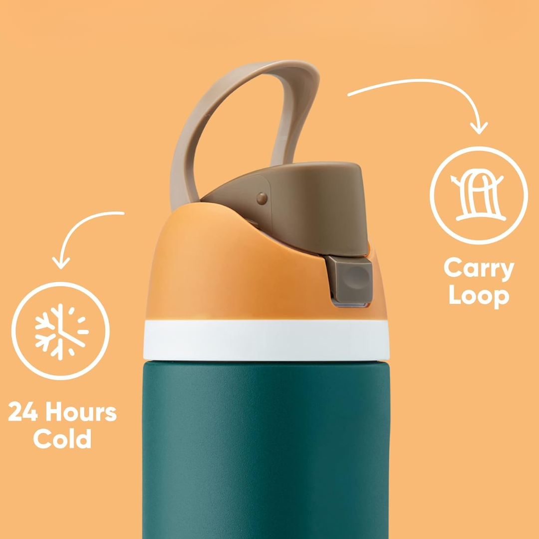 LeakProof - Geïsoleerde Waterfles van Roestvrij Staal met Rietje | Perfecte Hydratatie