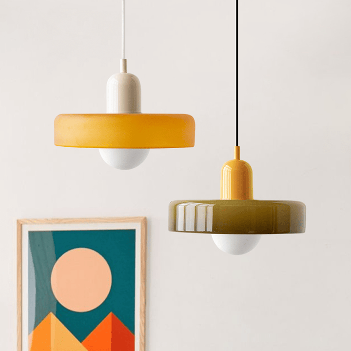 Geometrische Bauhaus Plafondlamp van Glas
