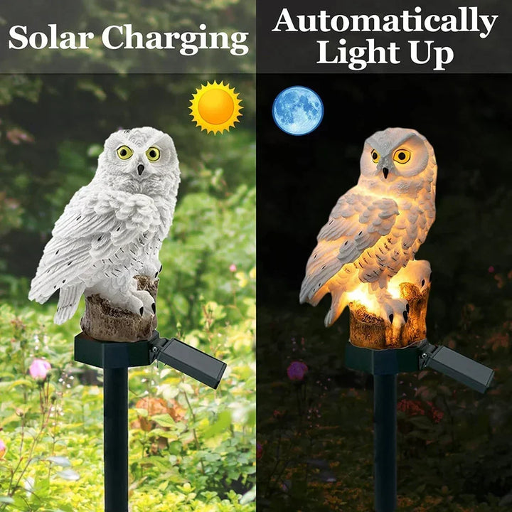 Uilen-tuinlamp op zonne-energie met warmwitte led, waterdicht IP65, 45 cm