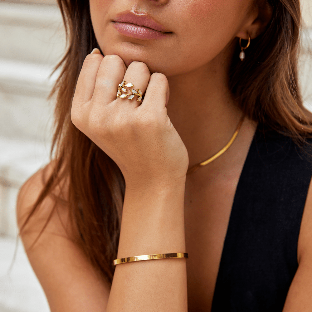 Gouden Blad Ring