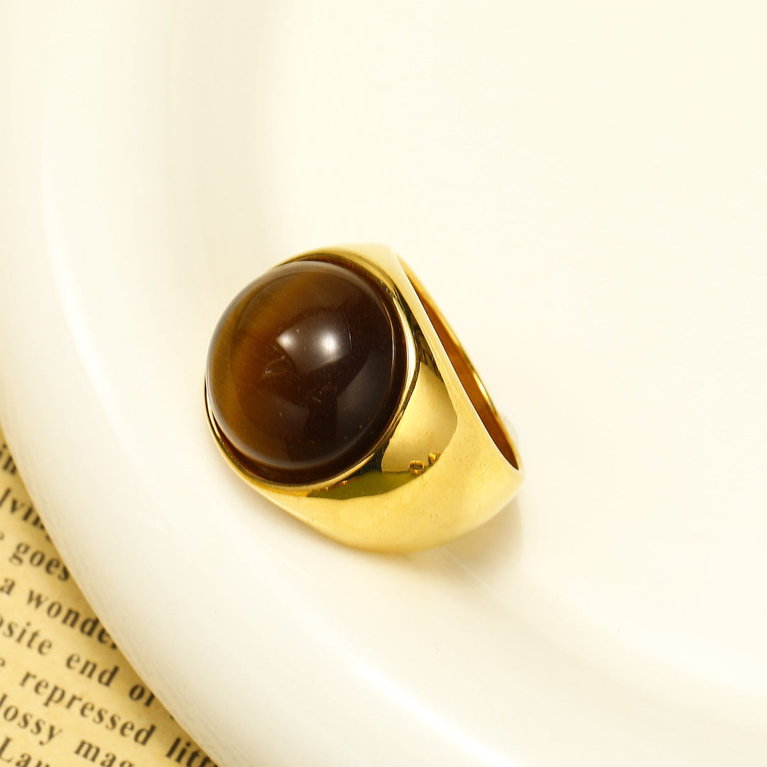 Grote Kattenoog Edelsteen Ring – Liora