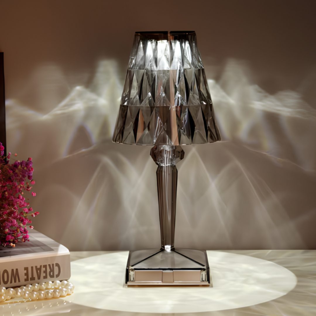 Elegante kristallen accentlamp, dimbare oplaadbare verlichting voor thuis