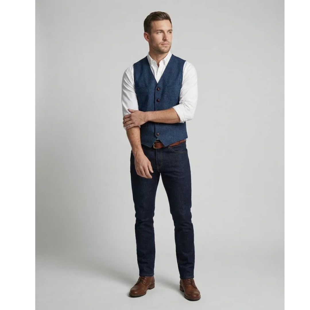 Elegant traditioneel herengilet met knopen