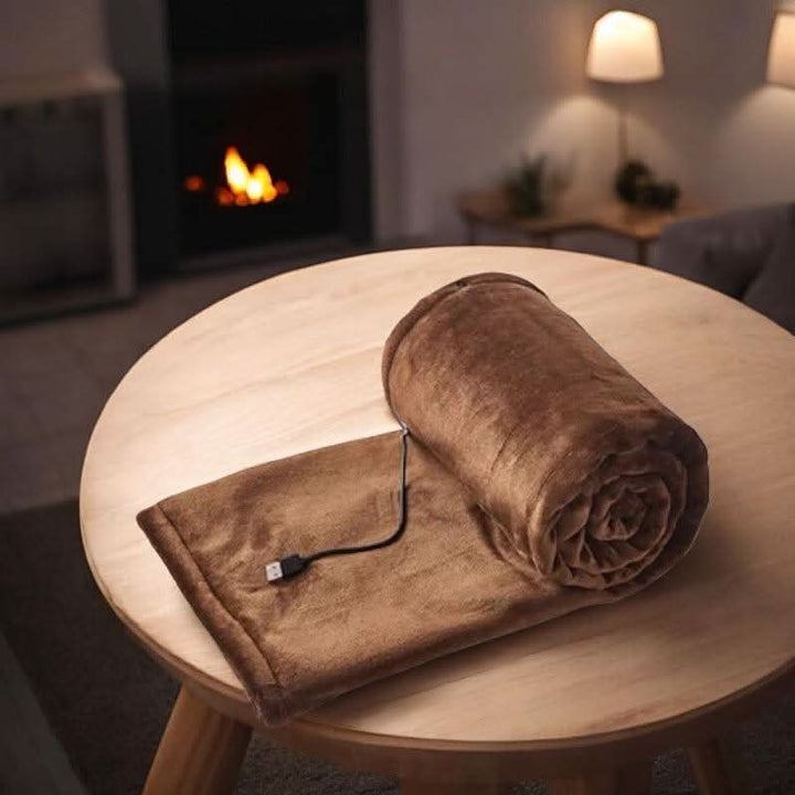 Draagbare USB-warmtedeken van flanel met drie standen