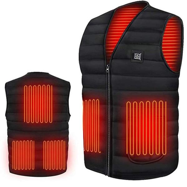 Verwarmde bodywarmer met borst- en rugverwarming