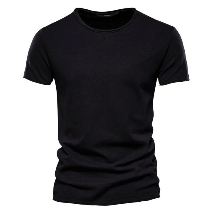 Heren-T-shirt met ronde hals en slubgaren-structuur