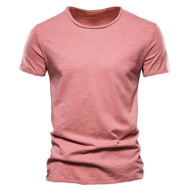 Heren-T-shirt met ronde hals en slubgaren-structuur