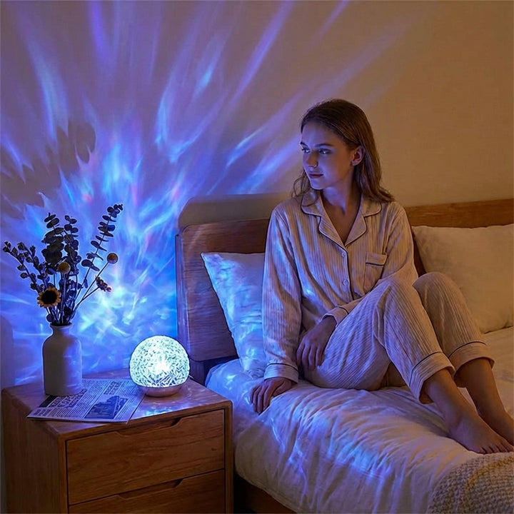 Relax Lamp Met Kleurige Ozeangolven Voor Rust En Sfeer