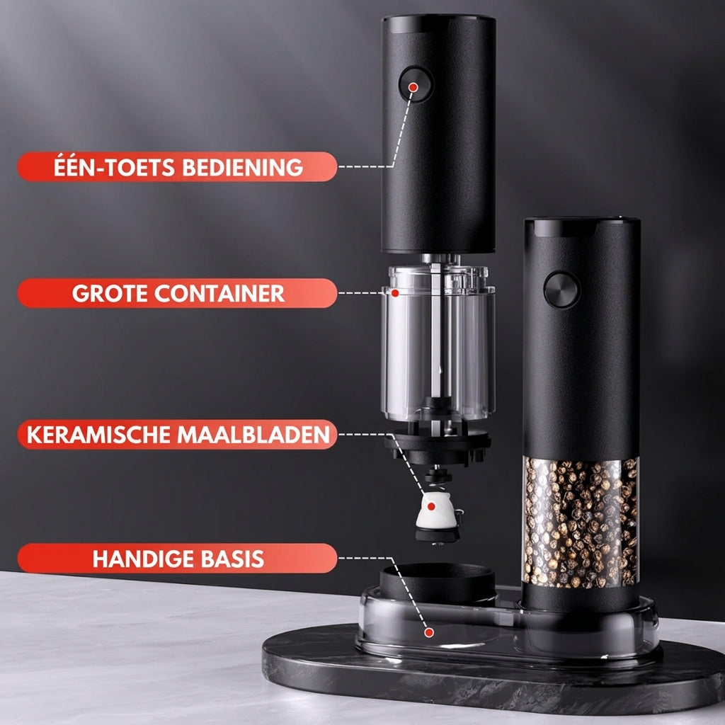 Elektrische Zout en Peper Molen Set