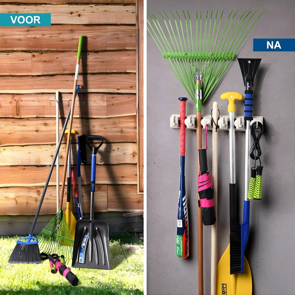 Wandmontage Bezem en Hulpmiddelen Organizer
