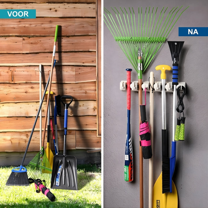 Wandmontage Bezem en Hulpmiddelen Organizer