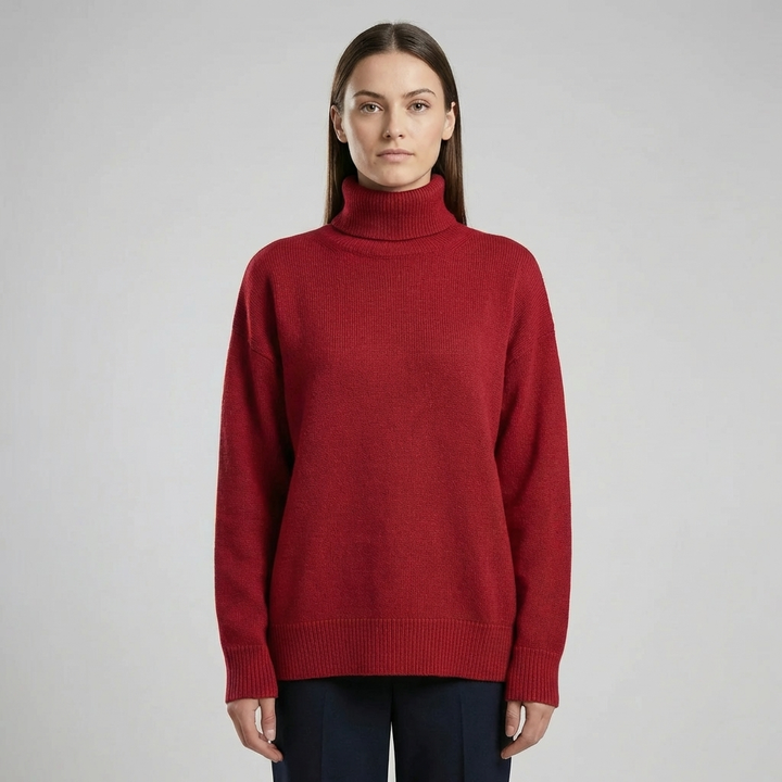 Geribde Turtleneck Trui – Casual Lange Mouwen Stijl