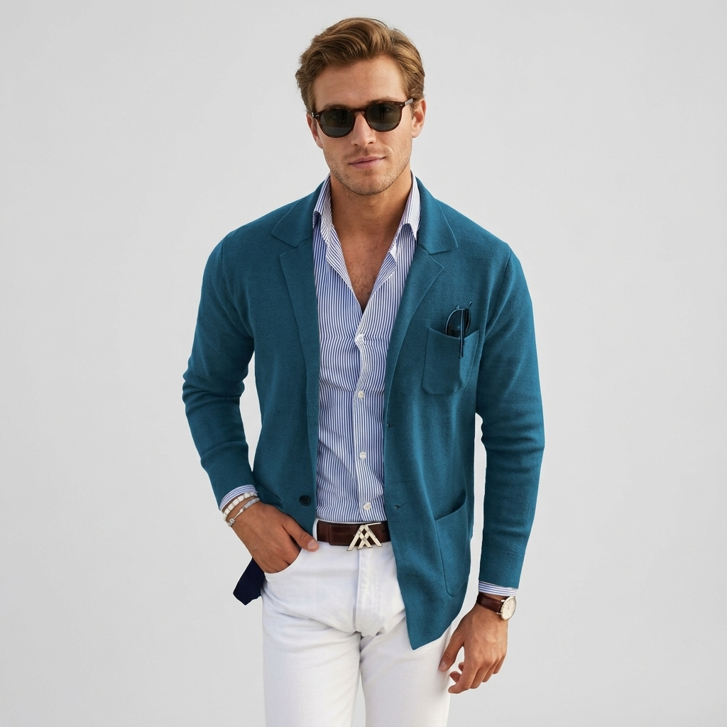 Stijlvolle Herenblazer met Casual Klepzakken