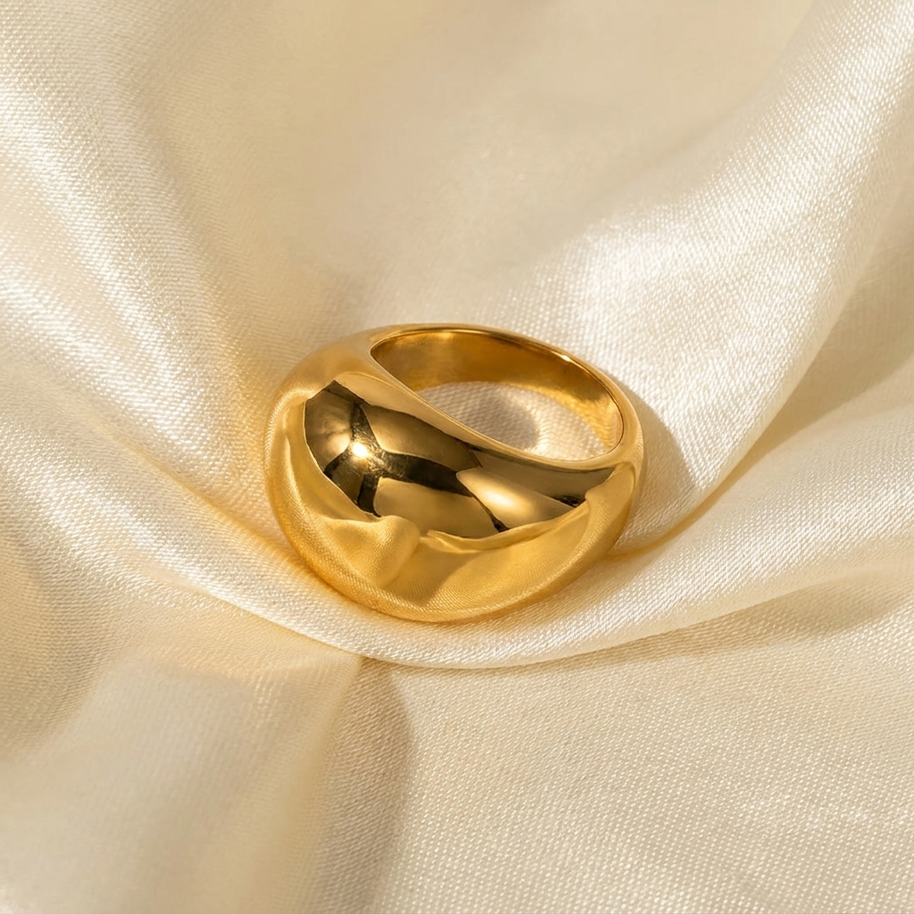 Gouden Minimalistische Ring van Roestvrij Staal